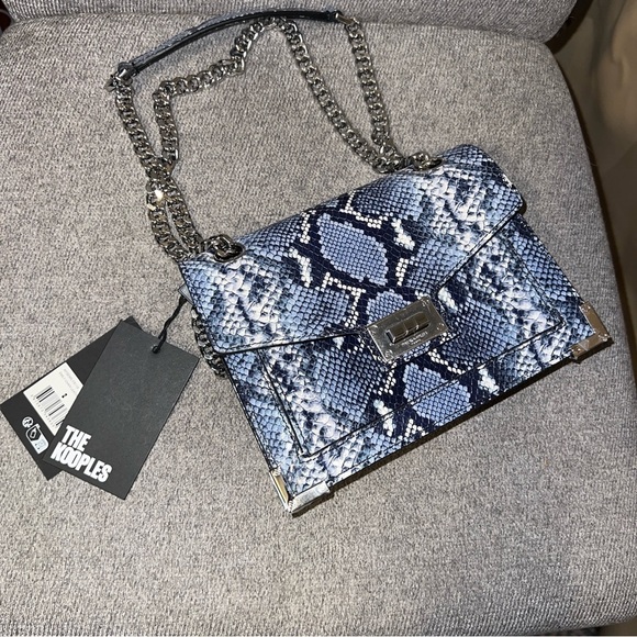 The Kooples Handbags - The Kooples Emily Chain Leather Bag Snakeskin Look HTF Color (0059)